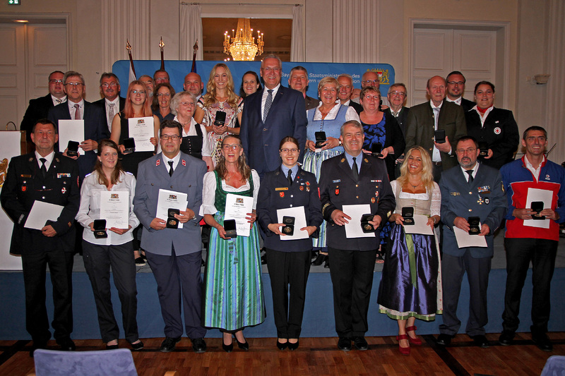 Sonntag, 9. September 2018; M�nchen, Residenz, Max-Joseph Saal. Innenminister Joachim Herrmann l�dt gemeinsam mit dem Verein 