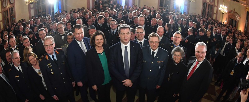 Mittwoch, 20. Februar 2019; Staatsempfang f�r die Helferinnen und Helfer bei der Bew�ltigung der Schneemassen. Innenminister Herrmann bedankt sich bei allen Beteiligten f�r ihre unerm�dliche Hilfe und ihr gro�artiges Engagement: 